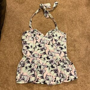 Floral halter top